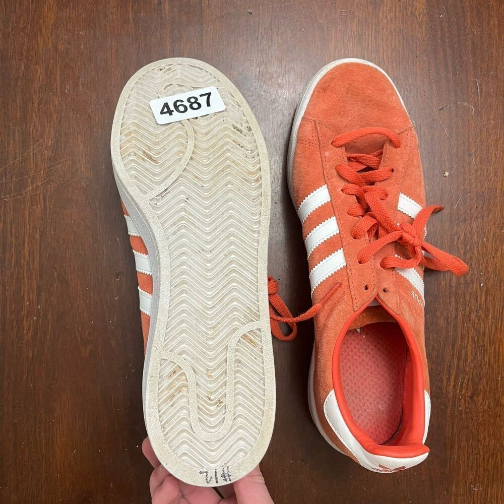 Adidas Campus Trasca Mens Orange White Sneakers 11 Suede Casual Low Top Normcore - Picture 5 of 5